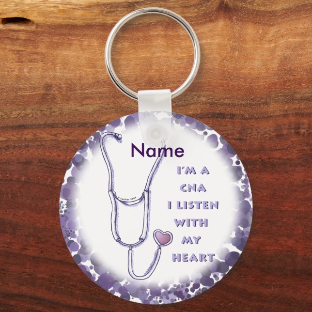 CNA Nurse Heart Key Ring (Front)