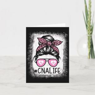 Cna Nurse Life Bleached Shirts Nk Leopard Messy Bu Card