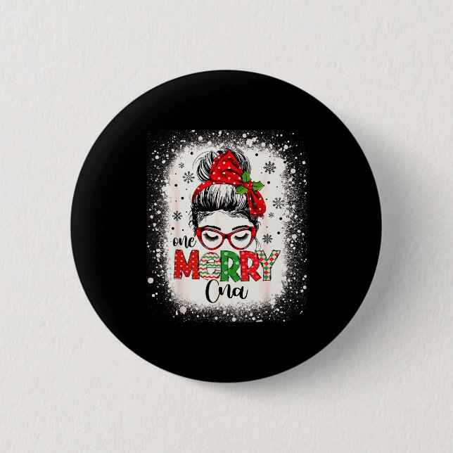 Cna Nurse Messy Bun Nurse's Aid Christmas  6 Cm Round Badge (Front)