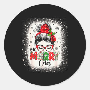 Cna Nurse Messy Bun Nurse's Aid Christmas  Classic Round Sticker