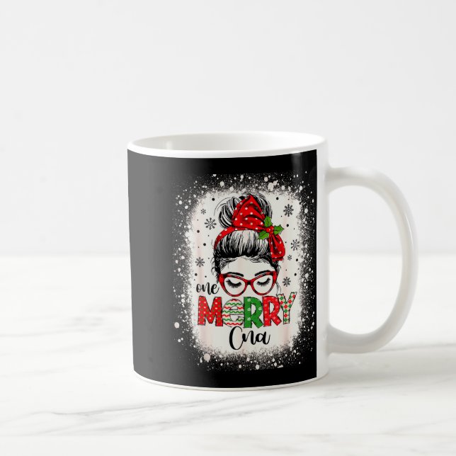 Cna Nurse Messy Bun Nurse's Aid Christmas  Coffee Mug (Right)
