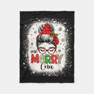 Cna Nurse Messy Bun Nurse's Aid Christmas  Fleece Blanket