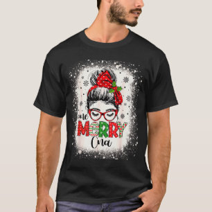 Cna Nurse Messy Bun Nurse's Aid Christmas T-Shirt