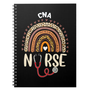 Cna Nurse Rainbow Leopard Print Nurse Day Costume  Notebook