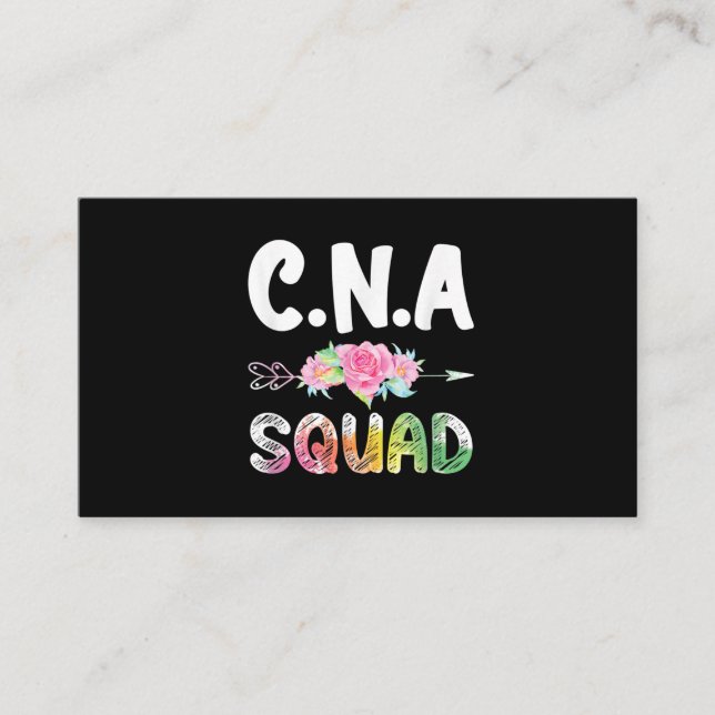 CNA Nurse Squad Certified Nursing Assistant Business Card (Front)
