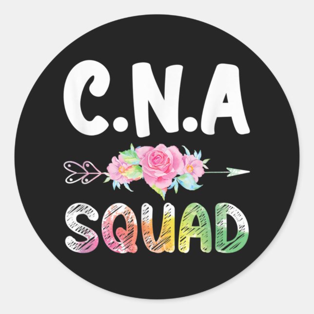 CNA Nurse Squad Certified Nursing Assistant Classic Round Sticker (Front)