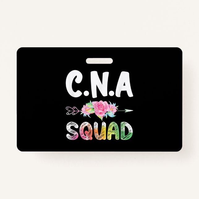 CNA Nurse Squad Certified Nursing Assistant ID Badge (Front)