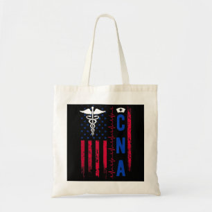 CNA Nurse USA Flag Certified Nursing Assistant Hos Tote Bag