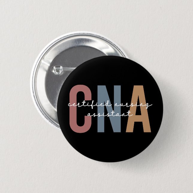 CNA Retro Certified Nursing Assistant 6 Cm Round Badge (Front & Back)