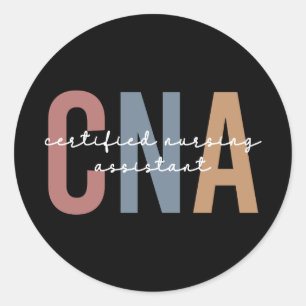 CNA Retro Certified Nursing Assistant Classic Round Sticker