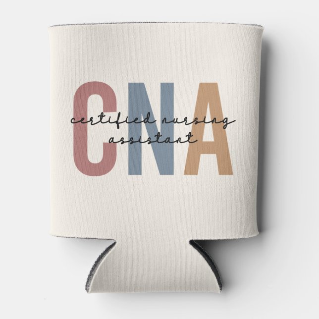 CNA Retro Certified Nursing Assistant Gifts Can Cooler (Front)