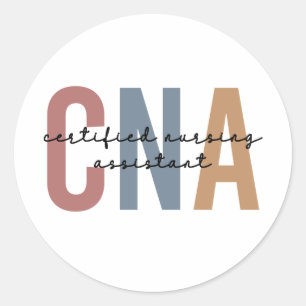 CNA Retro Certified Nursing Assistant Gifts Classic Round Sticker
