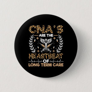 Cna’s Are The Heartbeat - Certified Nurse Nursing 6 Cm Round Badge