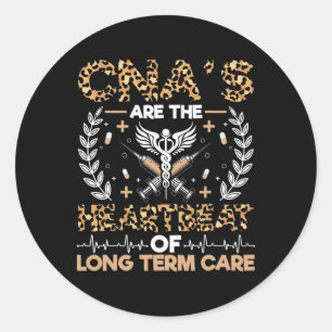 Cna’s Are The Heartbeat - Certified Nurse Nursing Classic Round Sticker