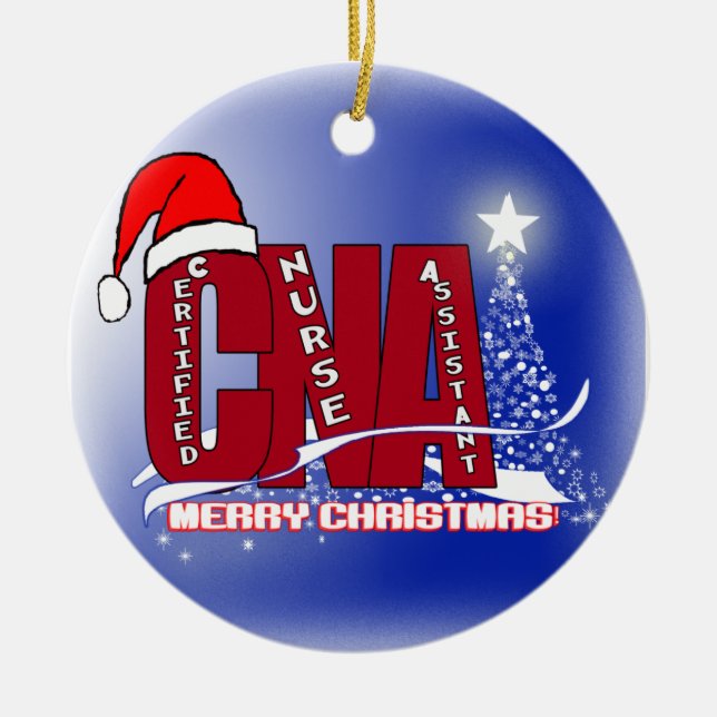 CNA SANTA CHRISTMAS ORNAMENT CERTIFIED NURSE ASSIS (Front)