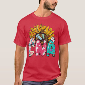 CNA Sunflower Stethoscope Nurse Hat Funny CNA Gift T-Shirt
