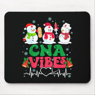 Cna Vibes Nurse Snowman Stethoscope Santa Funny Ch Mouse Mat