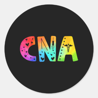 CNA Watercolor Funny Certified Nurse Assistant Classic Round Sticker
