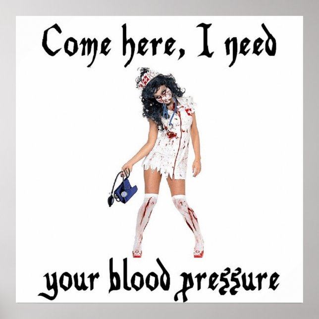 CNA Zombie Nurse, funny Poster (Front)