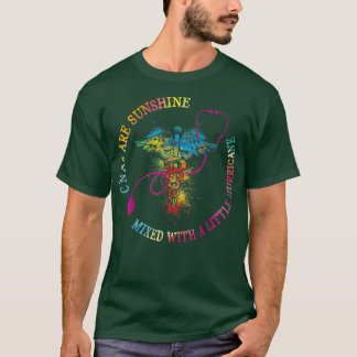 Cnas Are Sunshine Mixed Hurricane Funny Nurse Stet T-Shirt