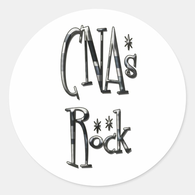 CNAs Rock Classic Round Sticker (Front)