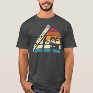 Cnc Machinist Metalworker Machining Silhouette T-Shirt
