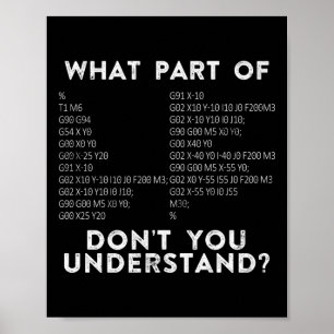 CNC Machinist What Part Of Don't You Understand? Poster