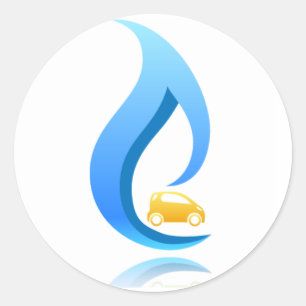 CNG Car Round Sticker