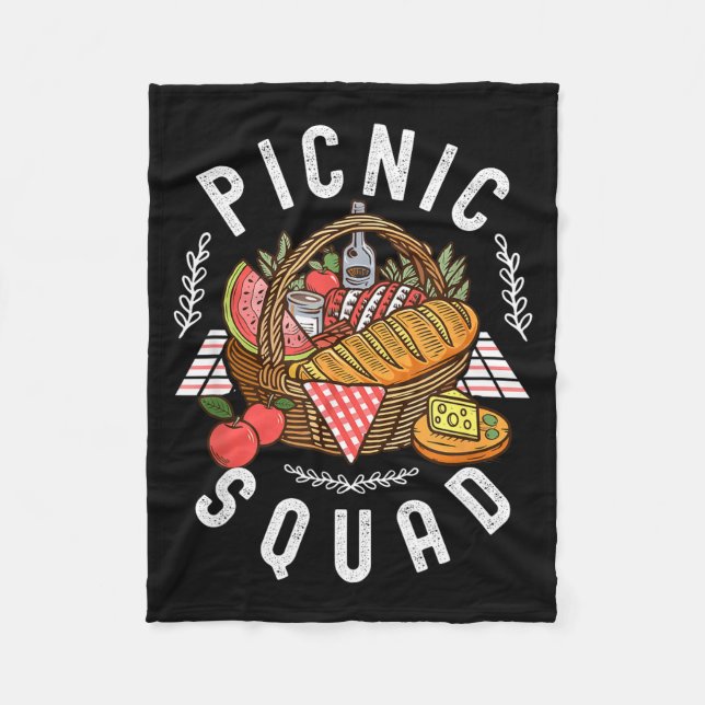 Cnic Squad Funny Family Reunion Friends Cnicking Q Fleece Blanket (Front)