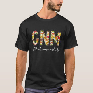 CNM Certified Nurse Midwife Fall Leaves Autumn Tha T-Shirt