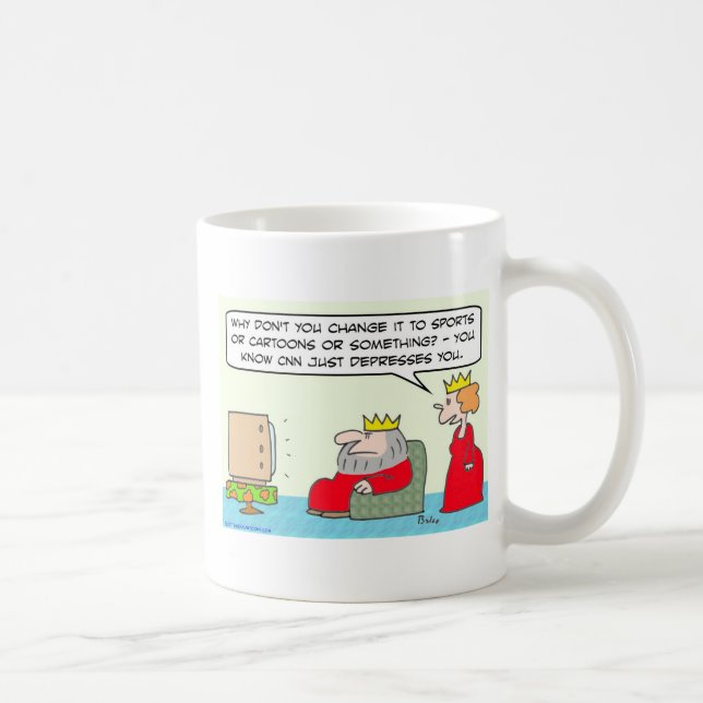 cnn just depresses king queen coffee mug (Right)