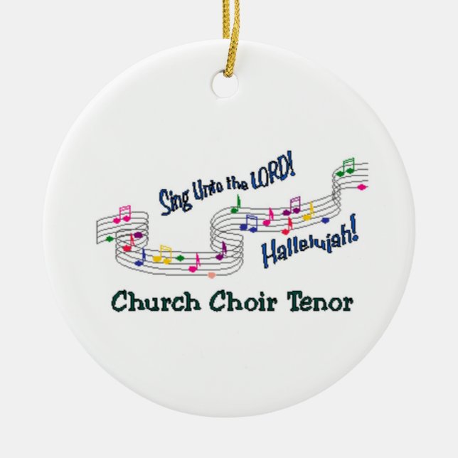 Cnotes Church Choir Tenor Ceramic Tree Decoration (Front)