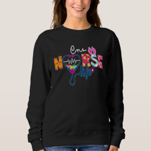 Cns Nurse Plaid Egg Bunny Love Stethoscope Rn Nurs Sweatshirt