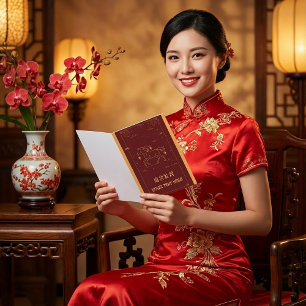 CNY 2026 Year of the Horse Elegant Red & Gold Holiday Card