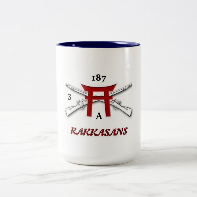 CO A 3/187 INFANTRY Rakkasans Two-Tone Coffee Mug (Center)