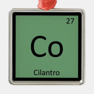 Co - Cilantro Herb Chemistry Periodic Table Symbol Metal Tree Decoration