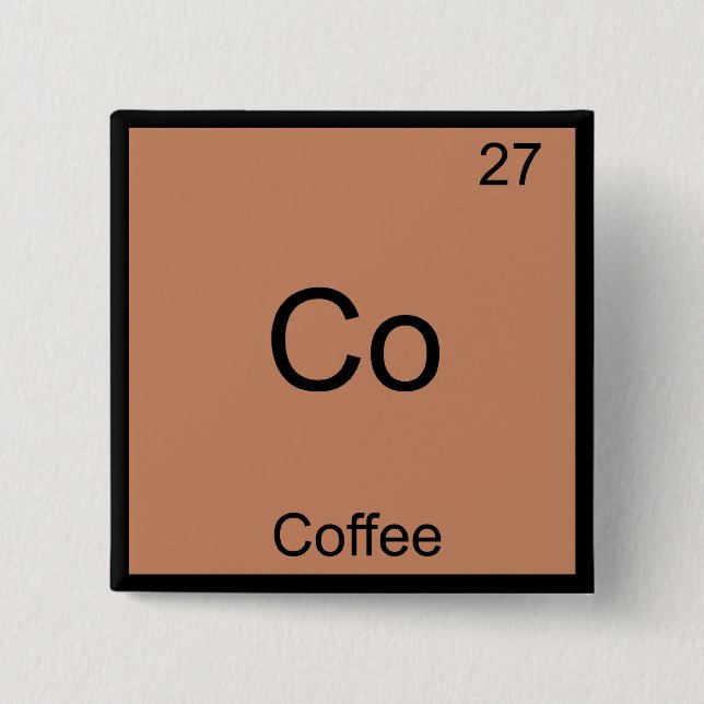 Co - Coffee Chemistry Element Symbol Funny 15 Cm Square Badge (Front)
