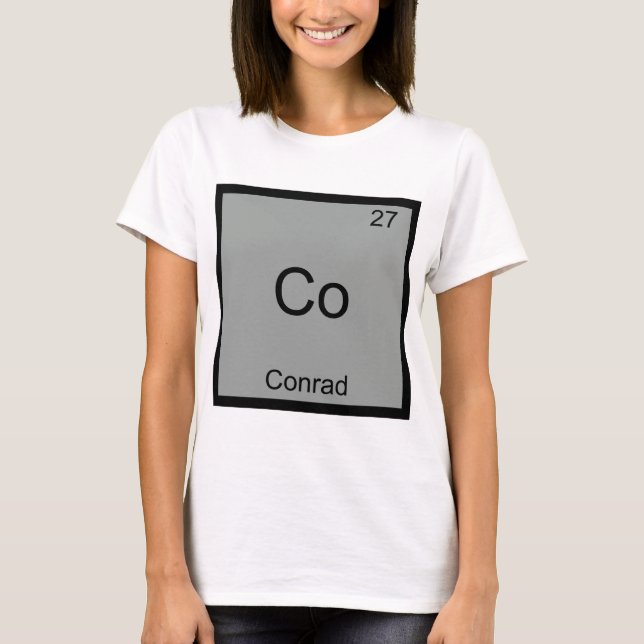 Co - Conrad Funny Chemistry Element Symbol T-Shirt (Front)
