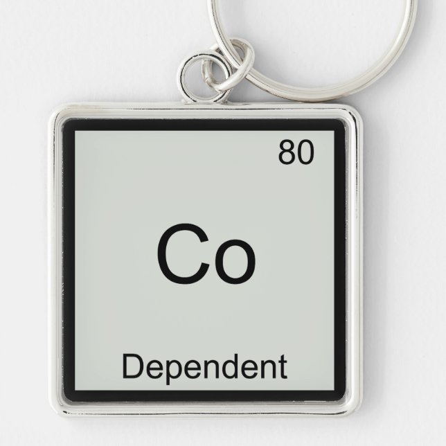 Co - Dependant Funny Chemistry Element Symbol Tee Key Ring (Front)