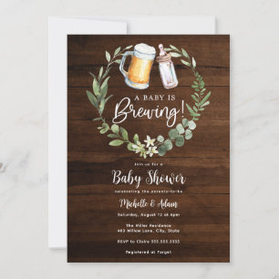 Co-ed Baby Shower Baby is Brewing Invitation