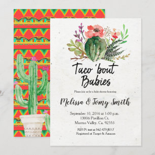 Co ed baby shower cactus invitation