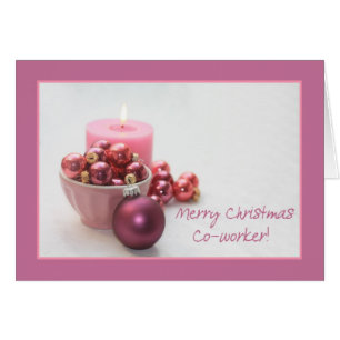 Co-worker merry christsmas  pink ornaments christm