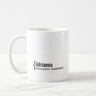 Co-worker Name Job Title  Black White Modern Coffee Mug