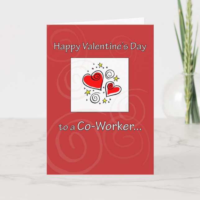 Co-Worker with Heart, Valentine Holiday Card (Front)