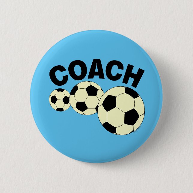 Coach 3 Soccer Balls 6 Cm Round Badge (Front)