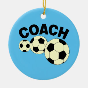 Coach 3 Soccer Balls Ceramic Tree Decoration
