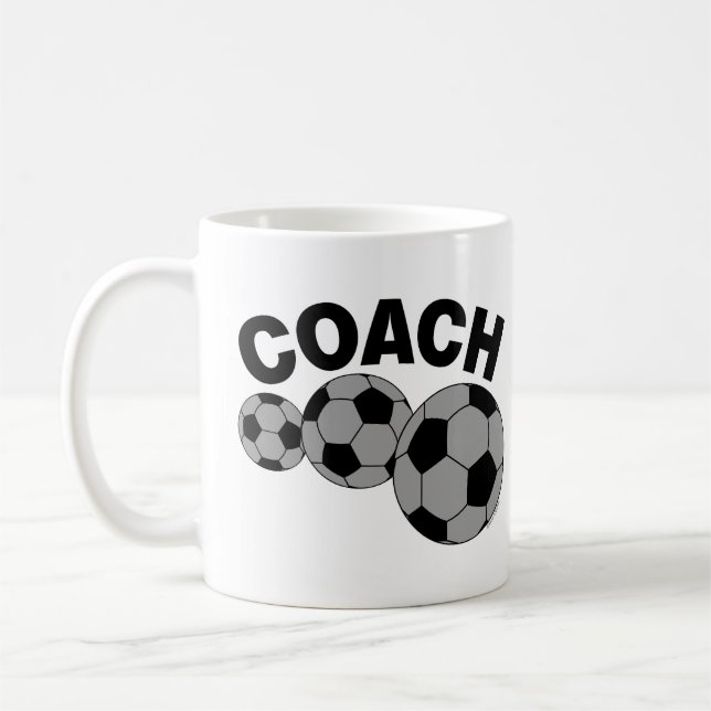 Coach 3 Soccer Balls Coffee Mug (Left)