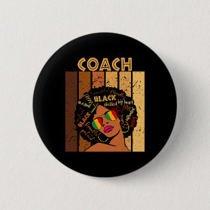 Coach Afro African American Women Black History Mo 6 Cm Round Badge