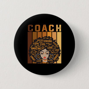 Coach Afro African American Women Black History Mo 6 Cm Round Badge