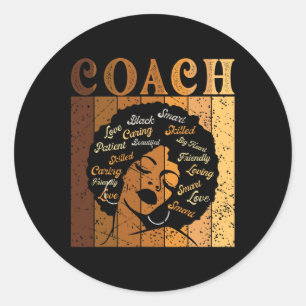 Coach Afro African American Women Black History Mo Classic Round Sticker